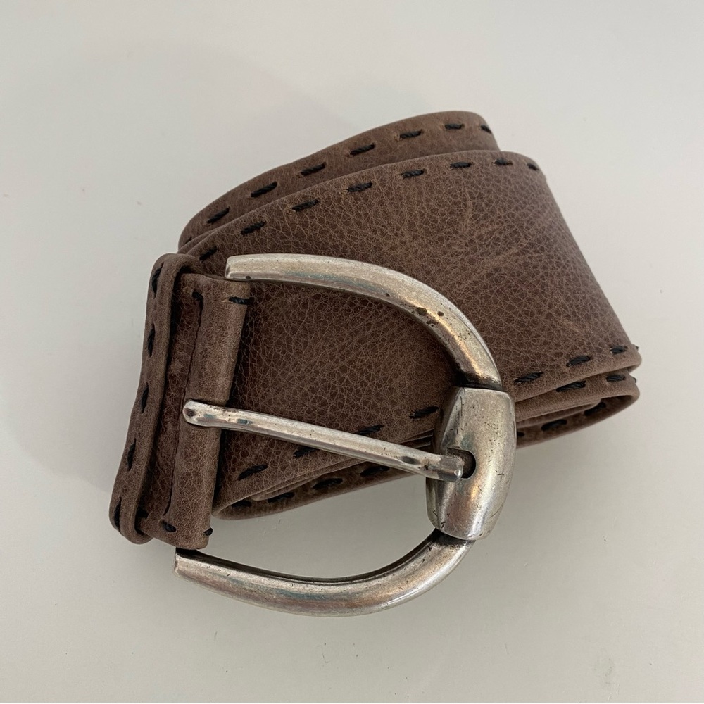 Brown leather belt made in Italy - Picture 1 of 4